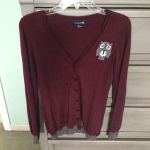 Forever 21 owl cardigan